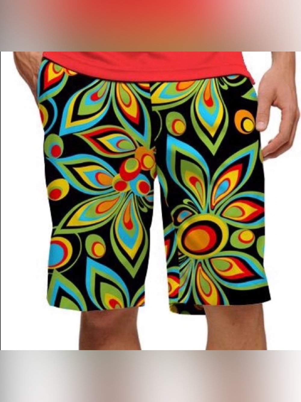 LOUDMOUTH GOLF Shorts - SHAGADELIC BLACK